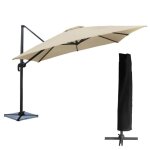 Parasol d�port� molokai carr� 3x3m beige + housse