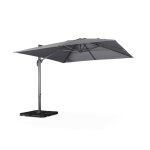 Parasol d�port� carr� gris 3x3m structure grise + lot de 4 dalles � lester 50x50cm