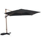 Parasol d�port� lb orientable - proloisirs - heat look bois oak / gris 3 x 3 m - aluminium - m�t d�port� ...