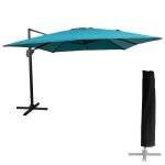 Parasol d�port� molokai carr� 3x3m bleu + housse