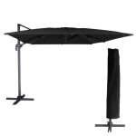 Parasol d�port� molokai rectangulaire 3x4m noir + housse