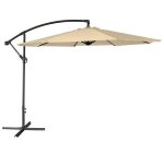 Parasol d�port� oahu rond 3m de diam�tre beige