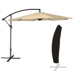 Parasol d�port� oahu rond 350m de diam�tre beige + housse