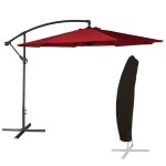 Parasol d�port� oahu rond 350m de diam�tre rouge + housse