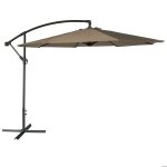 Parasol d�port� oahu rond 350m de diam�tre taupe