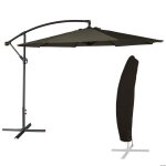 Parasol d�port� oahu rond 3m de diam�tre gris + housse