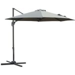 Parasol d�port� octogonal inclinable rotatif 360� - outsunny - acier - gris