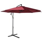 Outsunny - parasol dport - acier - 295x295x245cm - rouge vineux