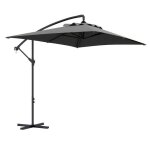 Outsunny - parasol d�port� - polyester - 294x193x250cm - gris