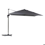 Parasol d�port� rectangulaire �quador ardoise 4 x 3m en aluminium et polyester - hesp�ride