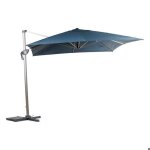 Parasol d�port� rectangulaire �quador p�trole 4 x 3m en aluminium et polyester - hesp�ride