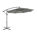Parasol dport rond 300cm - hardelot - kaki - manivelle anti - retour toile dperlante facile  utiliser ...