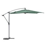 Parasol d�port� rond manoa vert olive & gris quartz 3m en aluminium trait� �poxy - hesp�ride