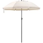 Parasol droit octogonal songmics - toile polyester - fibre de verre - beige