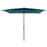 Parasol droit rectangulaire loompa bleu canard 3x2m en aluminium - hesp�ride