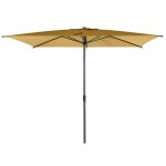 Parasol droit rectangulaire loompa jaune moutarde 3x2m en aluminium - hesp�ride
