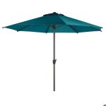 Parasol droit rond loompa bleu canard 3m en aluminium - hesp�ride