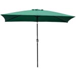 Parasol de jardin - outsunny - inclinable - rectangulaire - aluminium polyester haute densit� - 3 x 2 ...