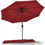 Vounot� parasol inclinable � 27 x h 24 m rouge - toile anti - uv et imperm�able - housse de protection ...