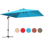 Parasol de jardin 3x3m - goplus - parasol d�port� carr� inclinable � 5 angles - rotatif � 360� - pied ...