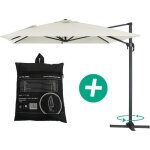Parasol jardin d�port� alu sun 4 - rectangle - 3 x 4 m + housse de protection - ecru
