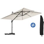 Parasol jardin d�port� en aluminium sky 4 - 3 x 4 m - ecru - avec housse
