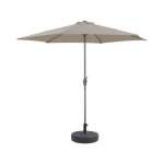 Parasol jardin droit alu sol - rond - � 3m - ecru - avec pied � lester
