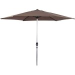 Parasol jardin droit alu sol - rond - � 3m - taupe