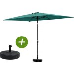 Parasol jardin sol 2 - rectangle - 2 x 3 m - vert + dalles � lester incluses