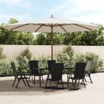 Vidaxl parasol de jardin avec m�t en bois sable 400x273 cm parasol parasol dext�rieur parasol de patio ...