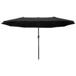 Parasol de jardin xxl parasol grande taille 46l x 27l x 24h m ouverture fermeture manivelle acier polyester ...