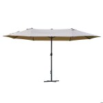 Parasol de jardin outsunny acier 460x270x240cm caf�