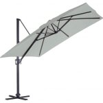 Parasol mat d�port� en aluminium luxe king 3x3 m - ozalide - gris - carr� - manuel