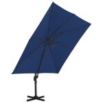 Parasol - mothinessto - ly10692 - 3x3 m - aluminium - bleu azur� - inclinaison 360�