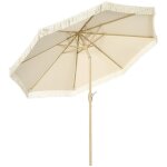 Outsunny - parasol - polyester - 265x265x244cm - cr�me