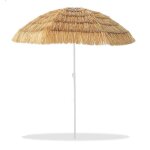 Parasol de plage pliable en noix de coco + sac parasol dext�rieur avec protection uv - diam�tre 180 x ...