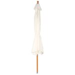 Parasol pliable uv 50 + / Ø 3 m avec pied en bois - blanc - royal gardineer - hexagonal - mât droit Parasol pliable uv 50 + / Ø 3 m avec pied en bois - blanc - royal gardineer - hexagonal - mât droit