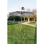 Parasol - proloisirs - 300 manivelle - bois massif - beige - m�t droit - rond