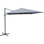 Parasol - proloisirs - d�port� alu / acier 3x3 - gris - 8 inclinaisons - manivelle - housse + pied inclus ...