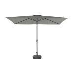 Parasol droit rectangulaire 2x3m - touquet - kaki - m�t central en aluminium orientable et manivelle ...