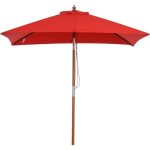 Outsunny - parasol - bois - 200x150x235cm - rouge