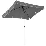 Parasol rectangulaire - songmics - gpu25gy - protection solaire - inclinable - toile polyester