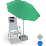 Relaxdays parasol � 180 cm hauteur r�glable inclinable rond polyester acier jardin balcon plage jaune ...