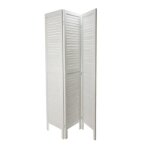 Paravent 3 panneaux en bois camila 120x170cm blanc