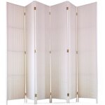 Paravent de 6 pans - tressé en fibres naturelles - blanc - h180 x l270 cm Paravent de 6 pans - tressé en fibres naturelles - blanc - h180 x l270 cm