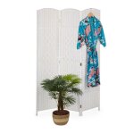 Relaxdays paravent bois et corde de papier brise - vue pliable 3 volets h x l : 170 x 120 cm pour intrieur ...
