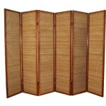 Paravent bois et bambou brun - 6 pans
