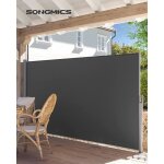 Brise - vue paravent extérieur rétractable 350 x 160 cm (l x h) toile en polyester 280 g / m² gris anthracite ... Brise - vue paravent extérieur rétractable 350 x 160 cm (l x h) toile en polyester 280 g / m² gris anthracite ...
