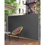 Paravent ext�rieur r�tractable 180 x 400 cm (h x l) brise - vue protection vie priv�e gris anthracite ...