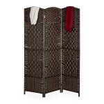 Relaxdays paravent intrieur 3 parties hxl 170 x 120 cm sparateur pliable bois & corde papier brise ...